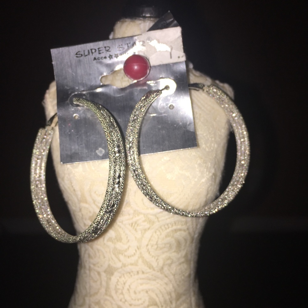 Silver Hoop Earrings (med size)